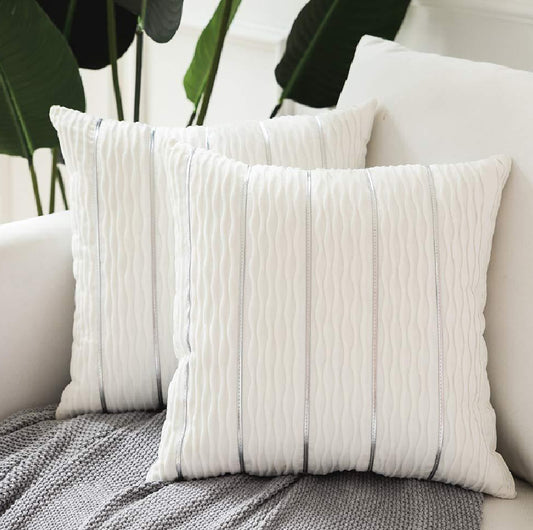Simple Luxury Striped Velvet Pillow Cover
