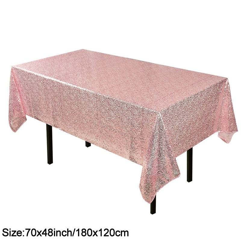 180x120cm Rectangular Glitter Table Linen Cover