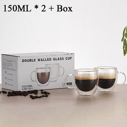 Double-Layer Wall Transparent Coffee Tea Mug