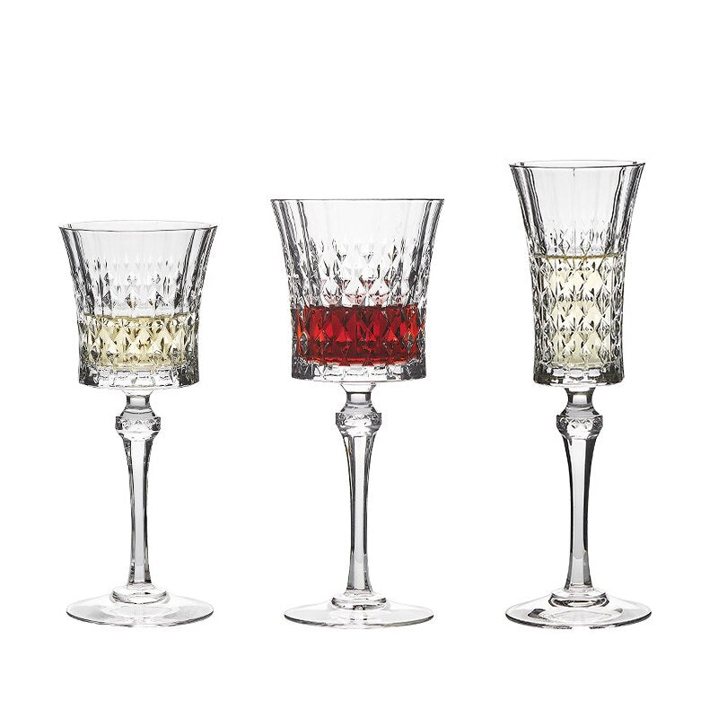 Retro Crystal Goblet Champagne Barware Glass