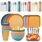 Candy Colored Wheat Straw Dinnerware Plate Set