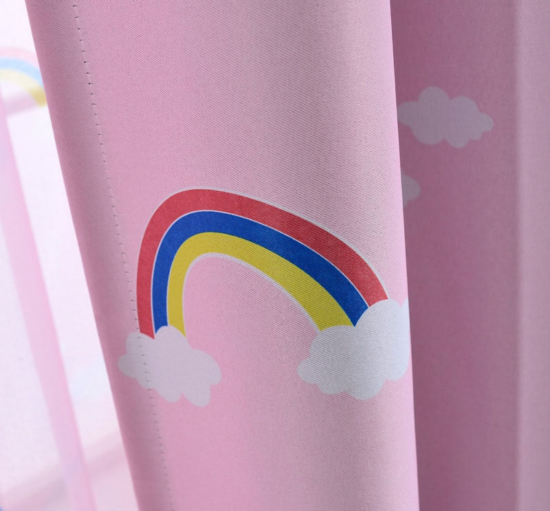 Cute Rainbow Print Curtains